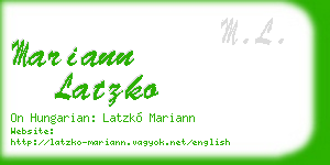 mariann latzko business card